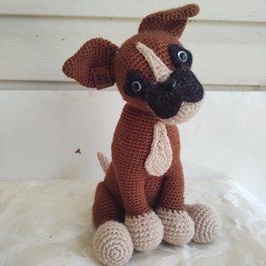 Hand Made Crochet Boxer Pup